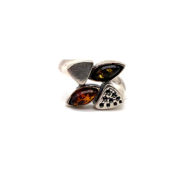 Modern Double Amber Split Ring