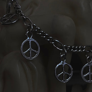 Peace Sign Dangled Charm Bracelet