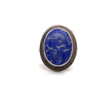 Oval Blue Composite Stone Ring