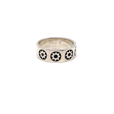 Vintage MEXICO Star Sun Overlay Men's Band Ring