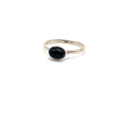 Petite Oval Onyx Stackable Ring