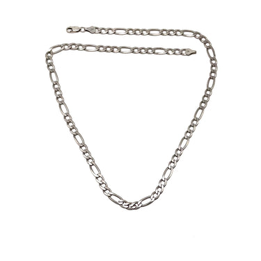 ITALY Stamped Figaro Chain Link Necklace