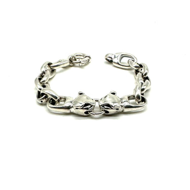 Double Headed Panther Link Statement Bracelet