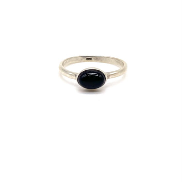 Petite Oval Onyx Stackable Ring