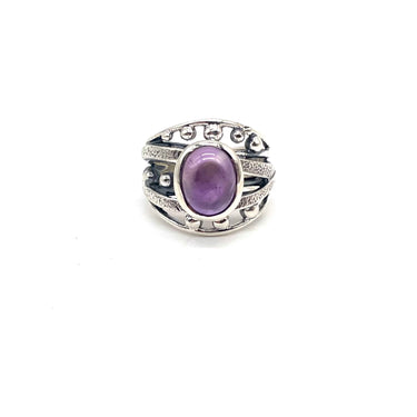 Pebbled Amethyst Ring