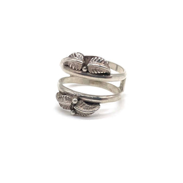 Vintage Open Work Navajo Double Band Leaf Ring