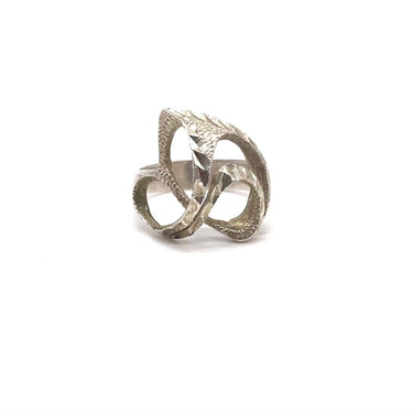 Twisted Open Work Diamond Cut Ring