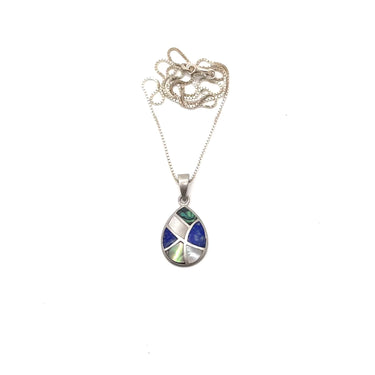 Multi Stone Teardrop Pendant Necklace