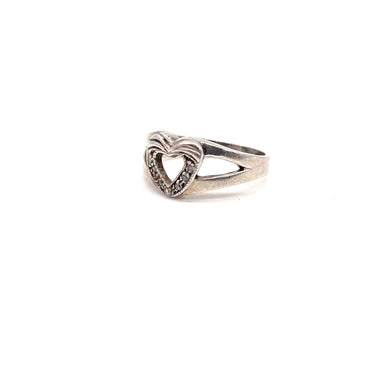 C Z Trimmed Open Heart Ring