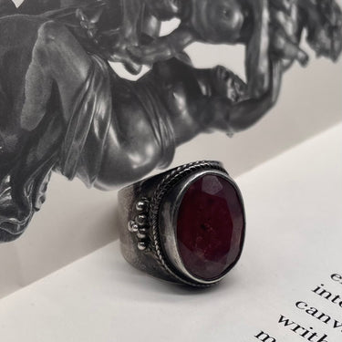 Pebbled Ruby Statement Ring