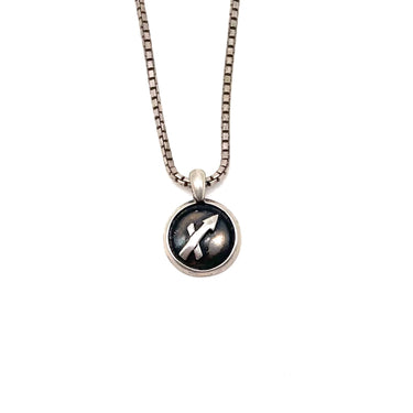 Oxidized Sagittarius Arrow Necklace