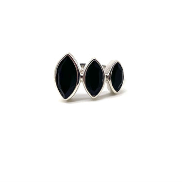 Triple Onyx Marquise Ring