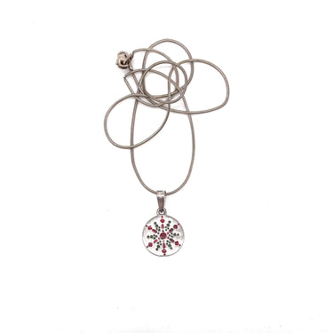 Multi Stone Circle Foreal Pendant Necklace