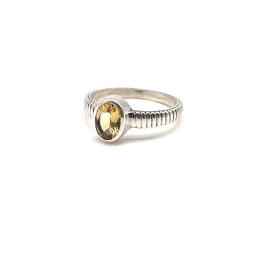 Petite Oval Yellow Citrine Ring