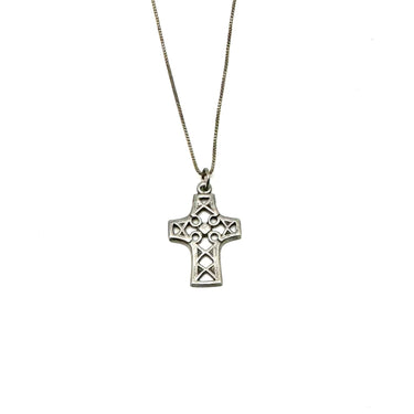 Open Work Celtic Cross Pendant Necklace