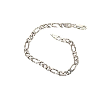 ITALY Stamped Figaro Link Bracelet