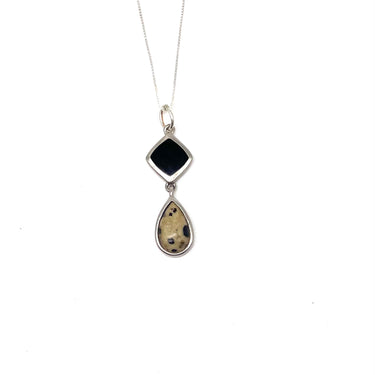 Onyx & Jasper Pendant Necklace