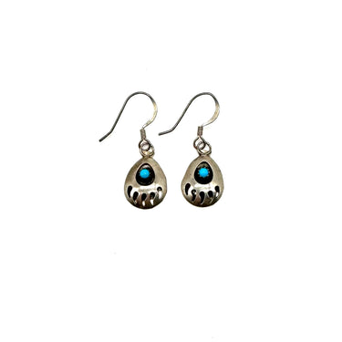 Dangled Turquoise Bear Claw Earrings