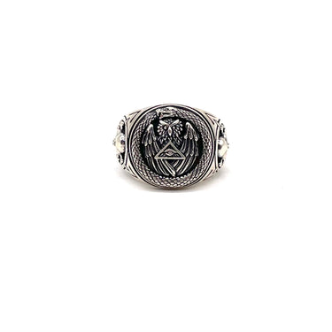 Sacred Owl & Skull Statement Ring