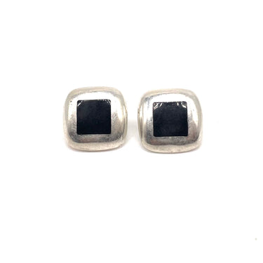 Modern Square Onyx Earrings