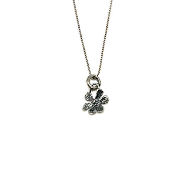 Petite Oxidized Floral Pendant Necklace