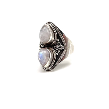 Ornate Double Moonstone Ring