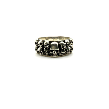 Stacked Skull Pile Up Band Ring