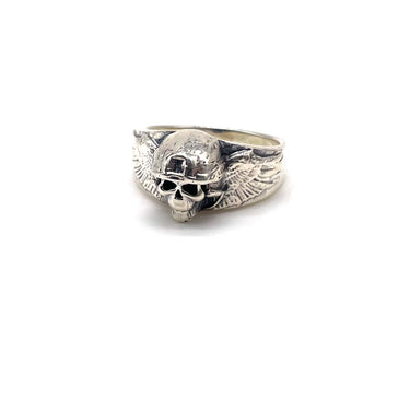 Winged Militant Skull Ring