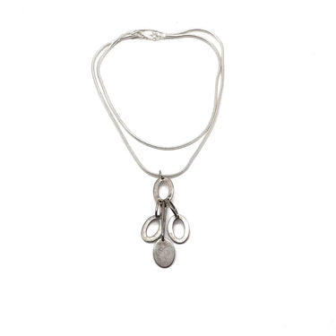 Modern Multi Open Work Circle Signet Pendant Necklace