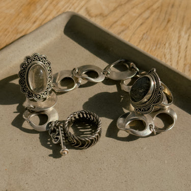 Modern Open Work Disk Link Statement Bracelet