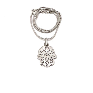 Detailed Hamsa Pendant Necklace