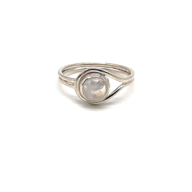 Modern Looped Moonstone Ring