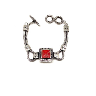 Pebbled Coral Statement Bracelet