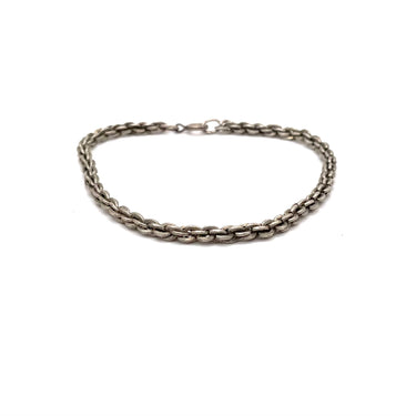Oxidized Solid Rope Link Bracelet