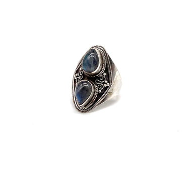 Ornate Double Labradorite Ring