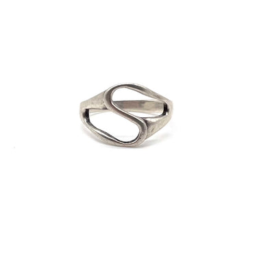 Modern Open Work Swirl Ring