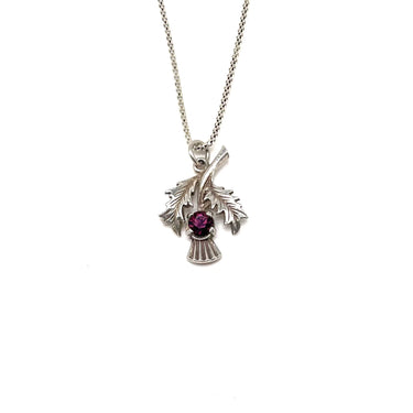 Ruby Thistle Pendant Necklace