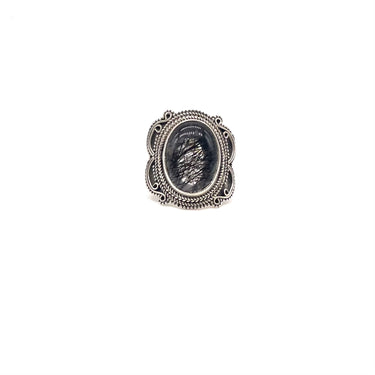 Ornate Oval Rutilated Quartz Ring