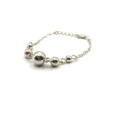 ITALY Graduated Ball Bead Cable Chain Bracelet
