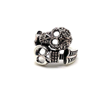 Twisted Detailed Double Skeleton Ring