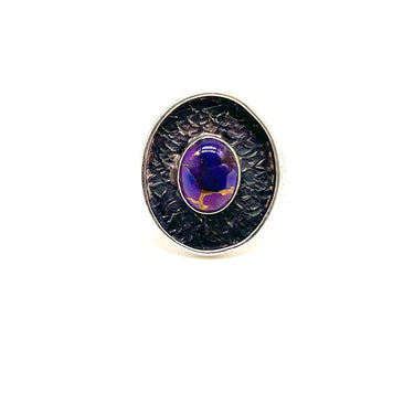 Bezal Set Purple Turquoise Shield Ring