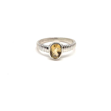 Petite Oval Yellow Citrine Ring