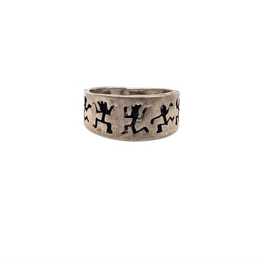 Enameled Kokopelli Statement Ring