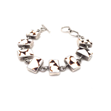 Marble Cabochon Rectangular Link Bracelet