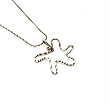 Abstract Open Work Star Pendant Necklace