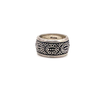 Pebbled Design Statement Band Ring