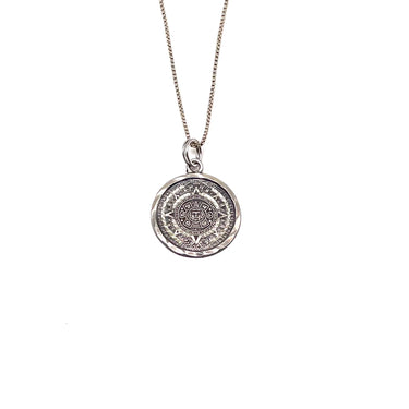 Detailed Mayan Calendar Pendant Necklace