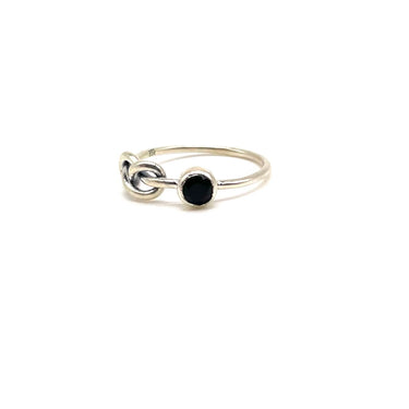 Petite Twisted Onyx Ring