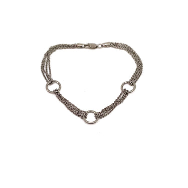 Multi Chain Link Open Work Circle Bracelet