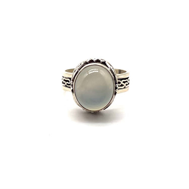 Detailed Oval Moonstone Ring